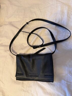 Lucky Brand Black Leather Crossbody Wallet Purse